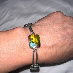 Sterling Elegant Silver and Multicolor glass beads